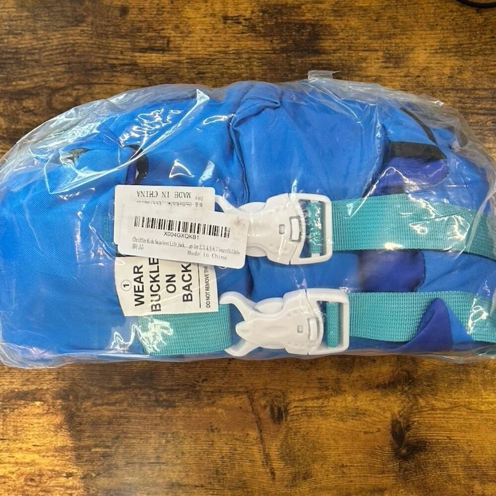 🦈 Chriffer Blue Shark Kids Swim Vest Life Jacket 30-55 lbs Toddler Floaties - Picture 6 of 7